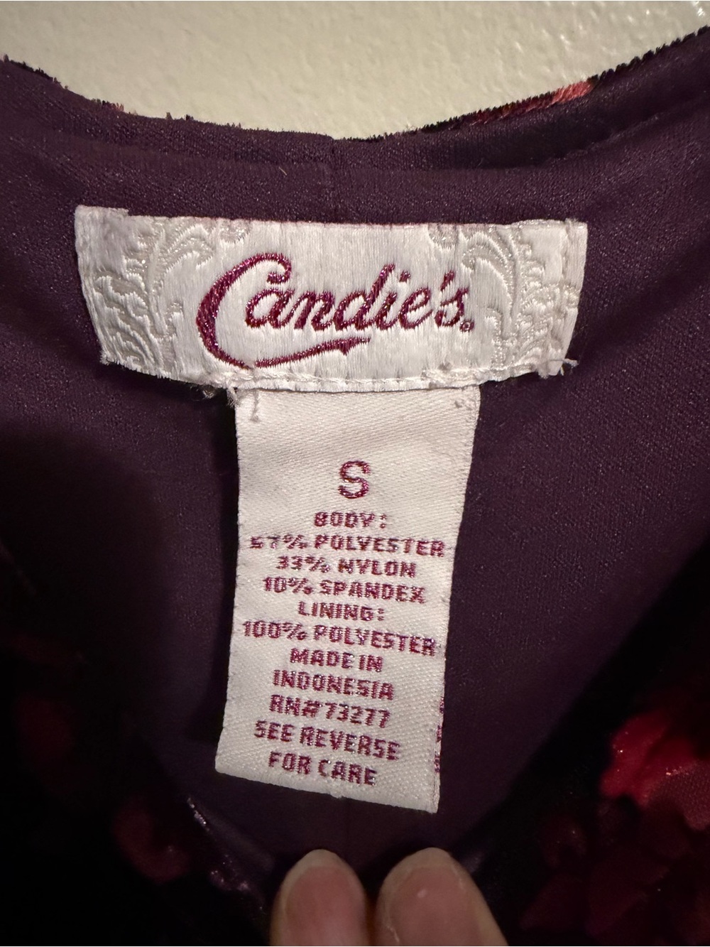 Candie's Black Velvet Midi Dress with Red & Yellow Floral Print - Picture 2 of 3